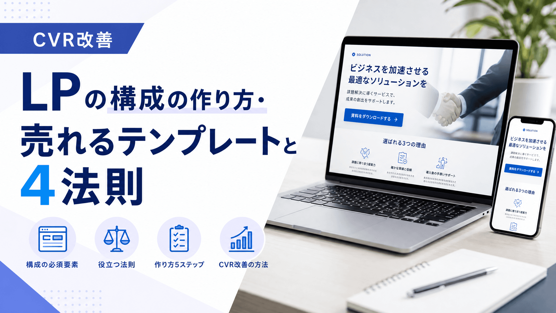 LPの構成の作り方・売れるテンプレートと4法則【CVR改善】
