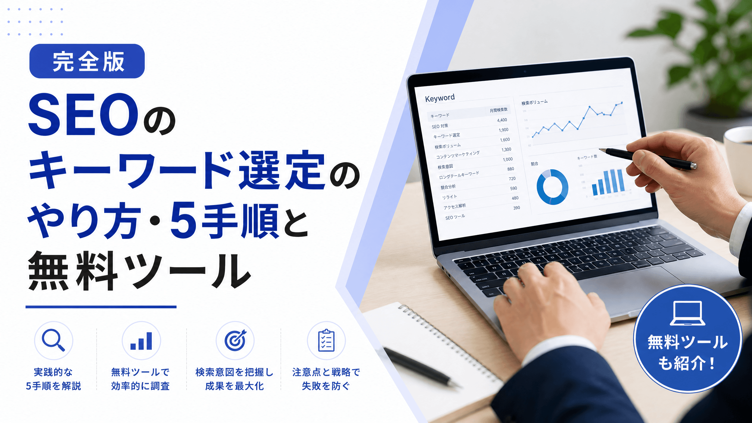 SEOのキーワード選定のやり方・5手順と無料ツール【完全版】