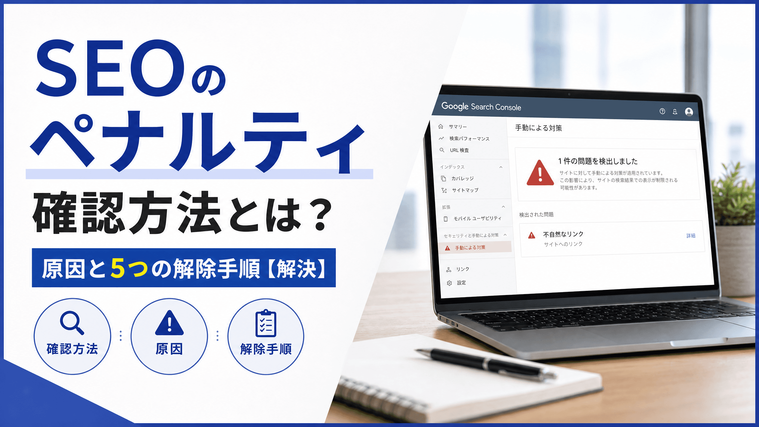 SEOのペナルティ確認方法とは？原因と5つの解除手順【解決】