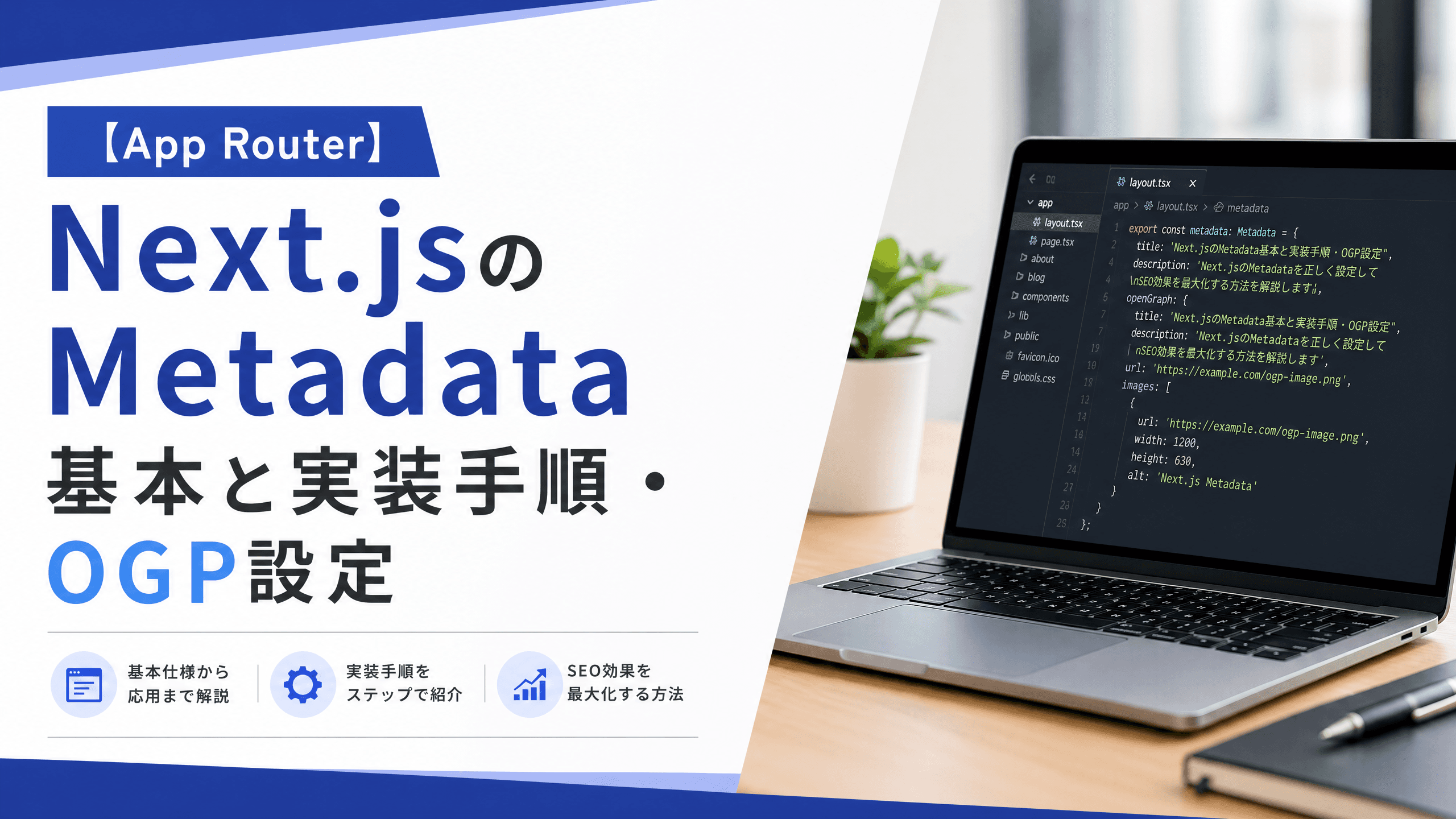 Next.jsのMetadata基本と実装手順・OGP設定【App Router】
